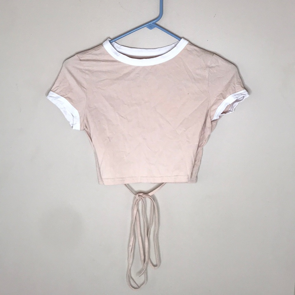 Tan cropped tee